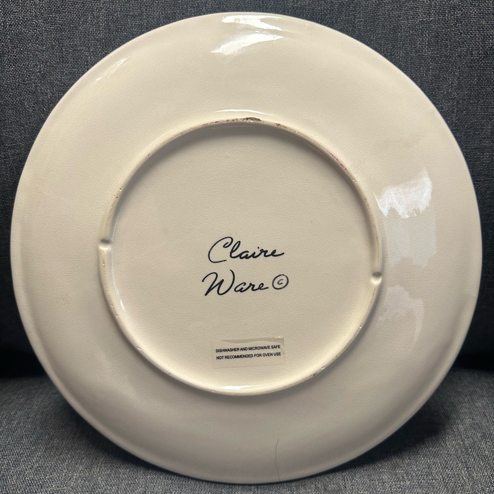 Anthropologie Claire Ware Colorful Floral Art Plate - Picture 6 of 8